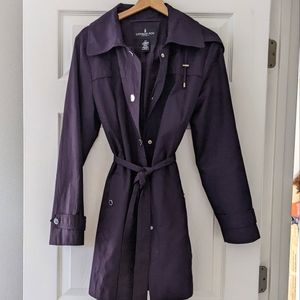 Dark Purple London Fog Belted Coat size Large